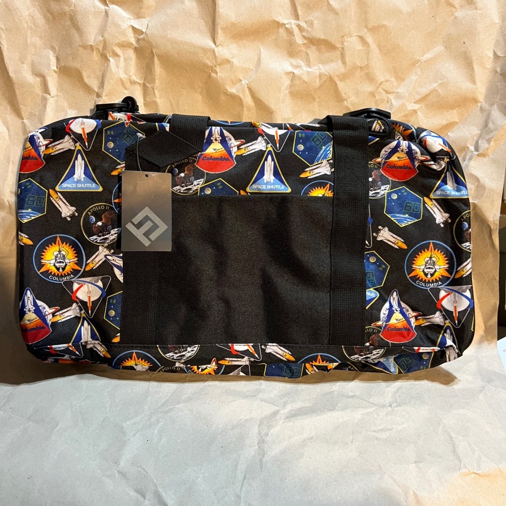 NASA OS Duffel Bag Black Space Shuttle‎ Apollo 11 Mission Patch Print Travel Bag